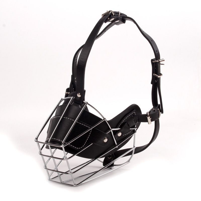 V888-ELOSUNG22769-202504011242-00 Black Metal Basket Dog Muzzle - Anti-Bite & Anti-Barking - XXL - Image 1