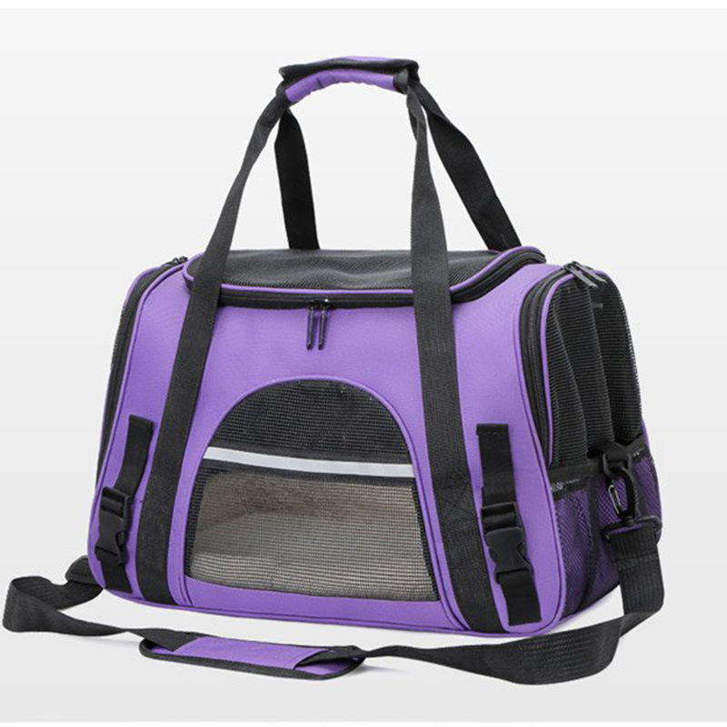 V888-ELOSUNG22799-202504031720-00 Portable Pet Bag for Small Dogs and Cats - Purple Travel Tote with Pet Mat (44x25x28cm) - Image 1