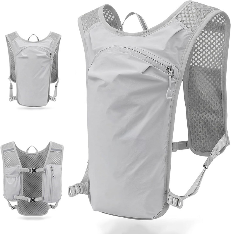 V888-ELOSUNG22892-202504141736-00 Grey Lightweight Hydration Vest Pack - Breathable Running & Cycling Backpack - Image 1