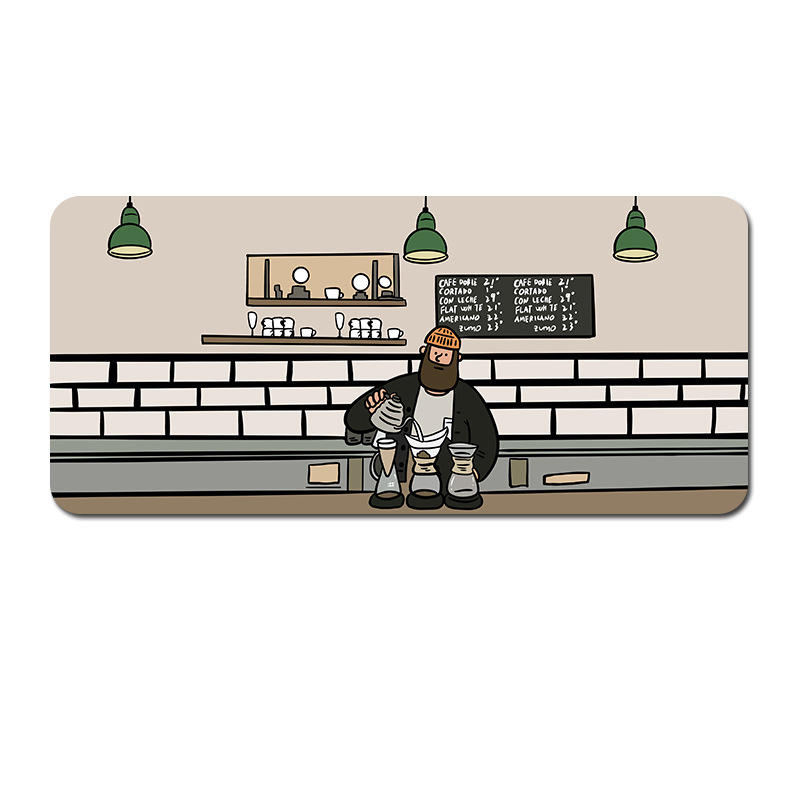 V888-ELOSUNG22926-202504141527-00 Extended Gaming Mousepad (90x40x0.4cm) - Big Beard Uncle Design, Stitched Edges - Style 2 - Image 1