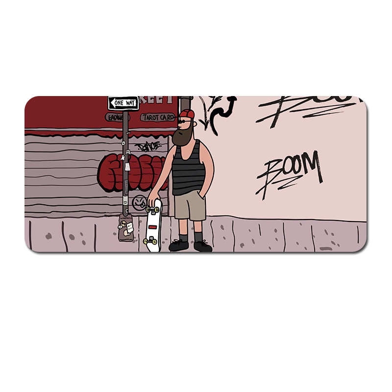 V888-ELOSUNG22957-202504141622-00 (90x40x0.4cm) Computer Desk Mat - Big Beard Uncle Series, Smooth Gaming Surface - Style 4 - Image 1