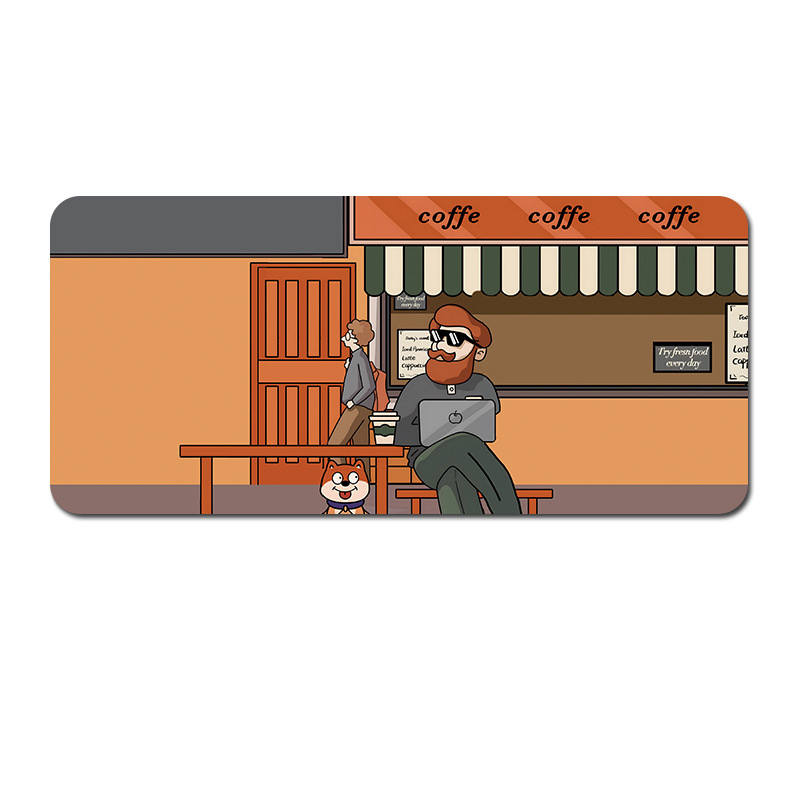 V888-ELOSUNG22958-202504141622-00 (80x30x0.4cm) Computer Desk Mat - Big Beard Uncle Series, Smooth Gaming Surface - Style 5 - Image 1