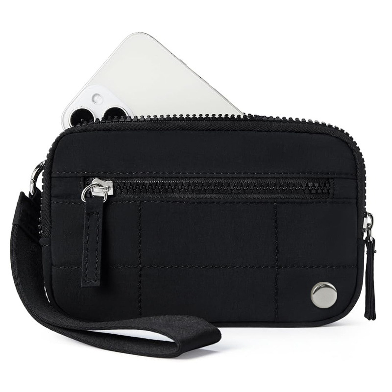 V888-ELOSUNG23040-202503211820-00 Black Waterproof Wristlet Wallet - Nylon Pouch for Cards, Phone & Coins(Without Mobile Phone) - Image 1