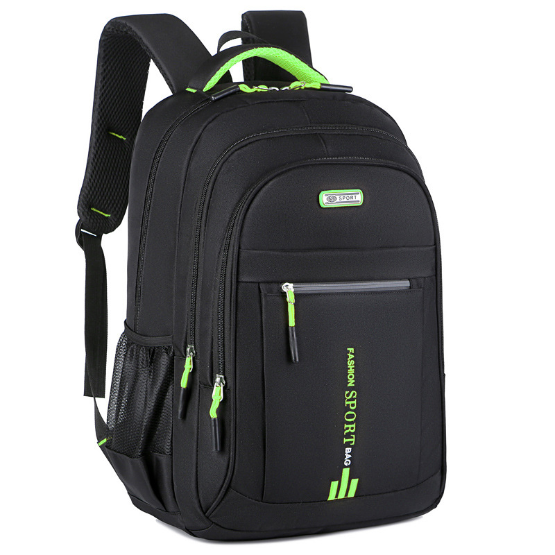 V888-ELOSUNG23147-202503251515-00 Black And Green Large Capacity Business Backpack for Men and Women - Waterproof Laptop School Bag with Breathable Design - Image 1