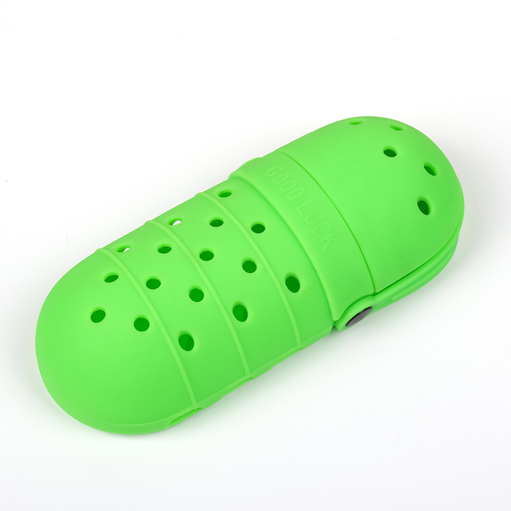 V888-ELOSUNG23269-202503252010-00 2 Pcs Green Portable Makeup Brush Holder - Silicone Cosmetic Organizer with 21 Slots, Washable, 20x8x5cm, 170g(makeup brush not included) - Image 1