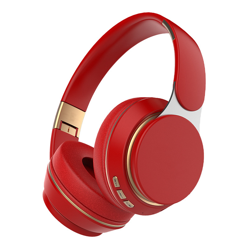 V888-ELOSUNG234436-202503282105-00 Red Wireless Bluetooth Headphones with Noise Reduction - Heavy Bass, Long Battery Life, TF Card Support - Image 1