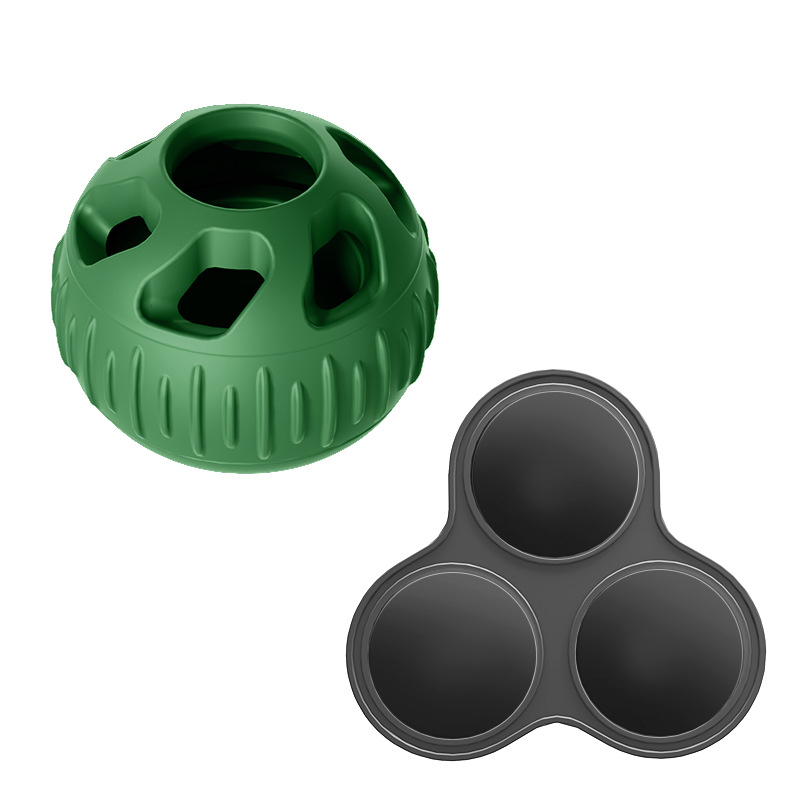 V888-ELOSUNG23549-202504031712-00 Green Ball and Black Mold Pet Treat Dispensing Ball and Molding Set - Silicone Dog Chew Toy for Teeth Cleaning and Boredom Relief - Image 1