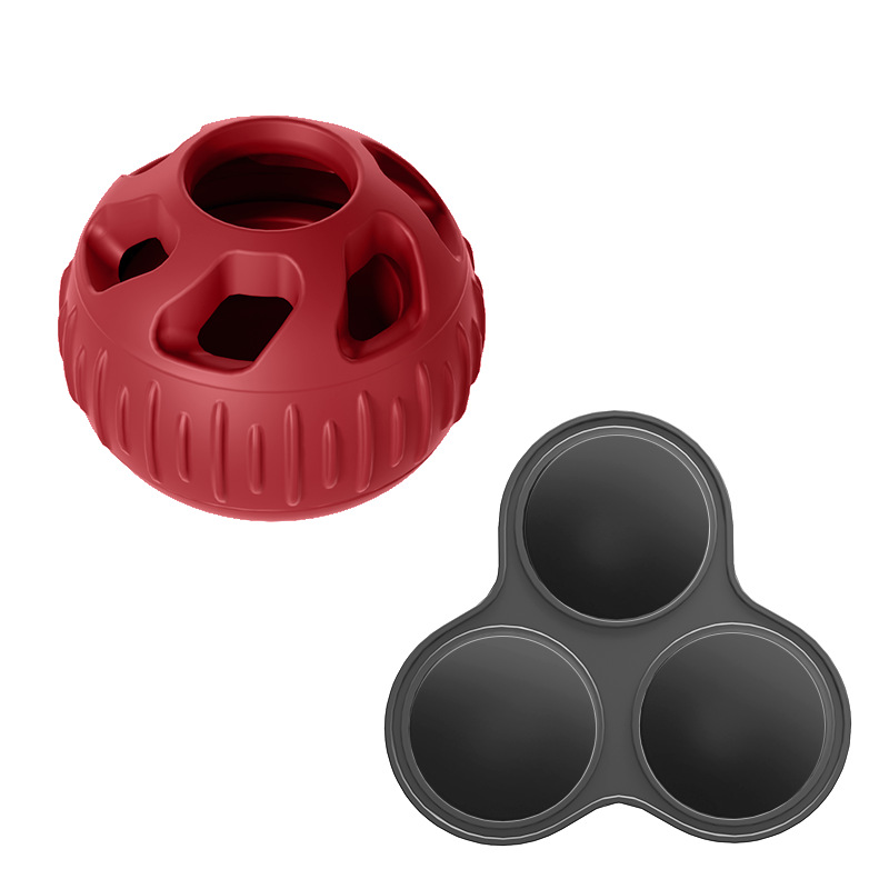 V888-ELOSUNG23556-202504031715-00 Red Ball and Black Mold Pet Treat Dispensing Ball and Molding Set - Silicone Dog Chew Toy for Teeth Cleaning and Boredom Relief - Image 1