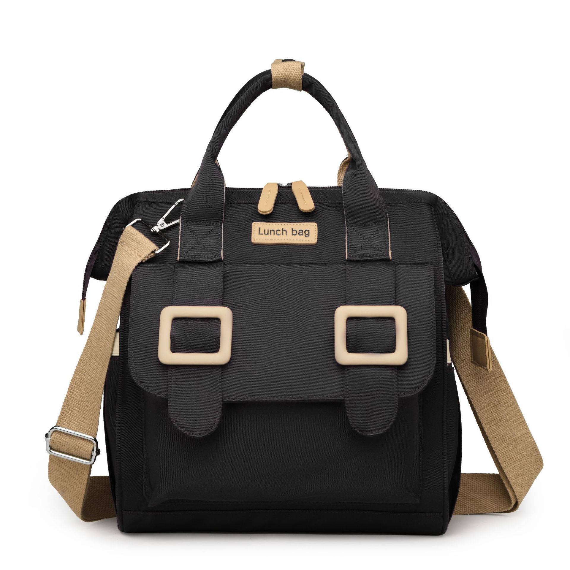 V888-ELOSUNG23558-202504031736-00 Black Multifunctional Insulated Lunch Bag for Women - Waterproof, Lightweight, and Stylish for Picnics and Outings - Image 1