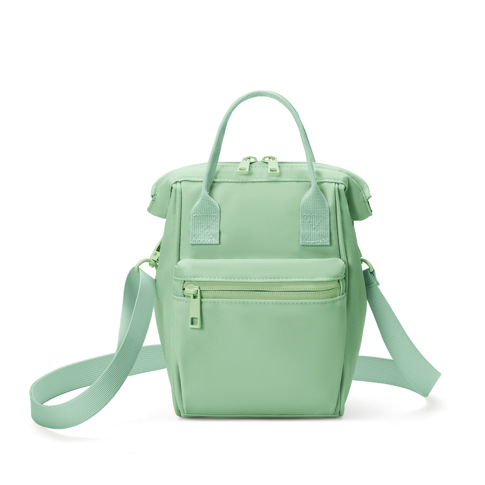 V888-ELOSUNG23612-202504141411-00 Green Mini Waterproof Oxford Backpack - Lightweight 263g Travel Crossbody Bag with Adjustable Straps - Image 1