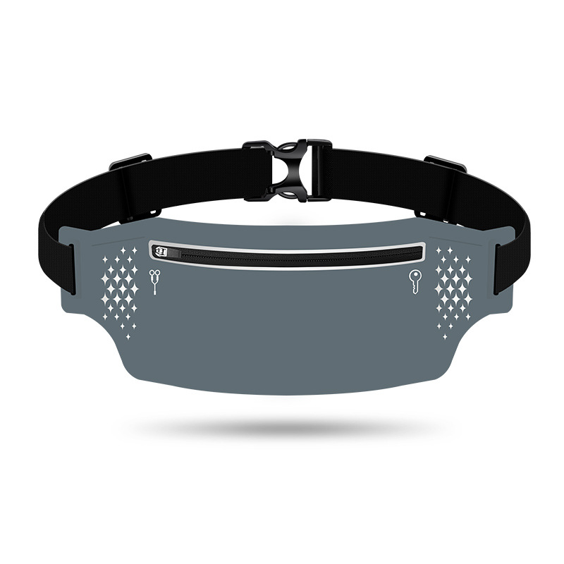 V888-ELOSUNG23701-202504141753-00 2 Pcs Grey Lightweight Women's Running Waist Bag - Splash-Proof Fitness Belt with Stretchable Phone Storage - Image 1