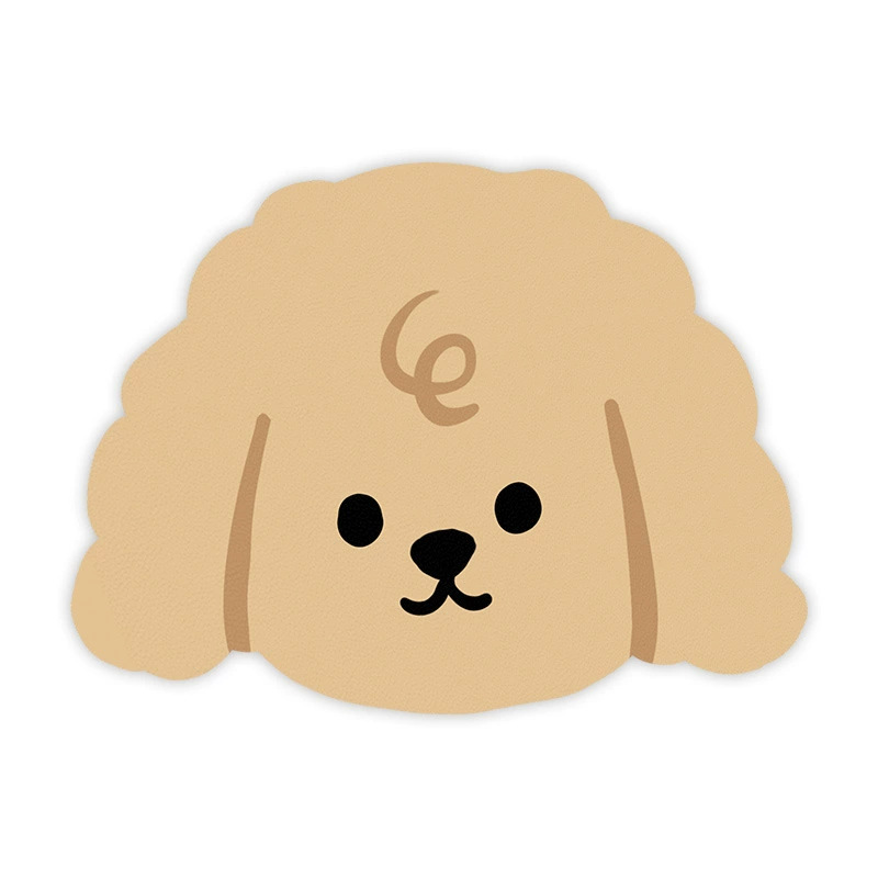 V888-ELOSUNG23710-202504141807-00 2 Pcs Style 4 Khaki Puppy pattern Cartoon Pet Feeding Mat for Cats & Dogs - Absorbent Diatom Mud Splash-Proof Mat, Easy to Clean - Image 1