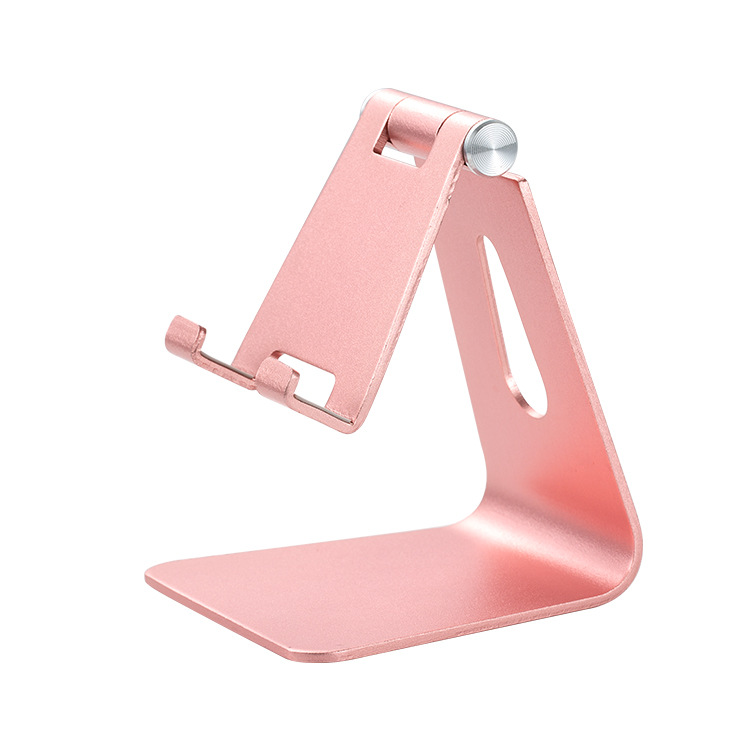 V888-ELOSUNG23748-202504141432-00 2 Pcs Pink Foldable Aluminum Alloy Phone & Tablet Stand - Adjustable Portable Desktop Holder - Image 1