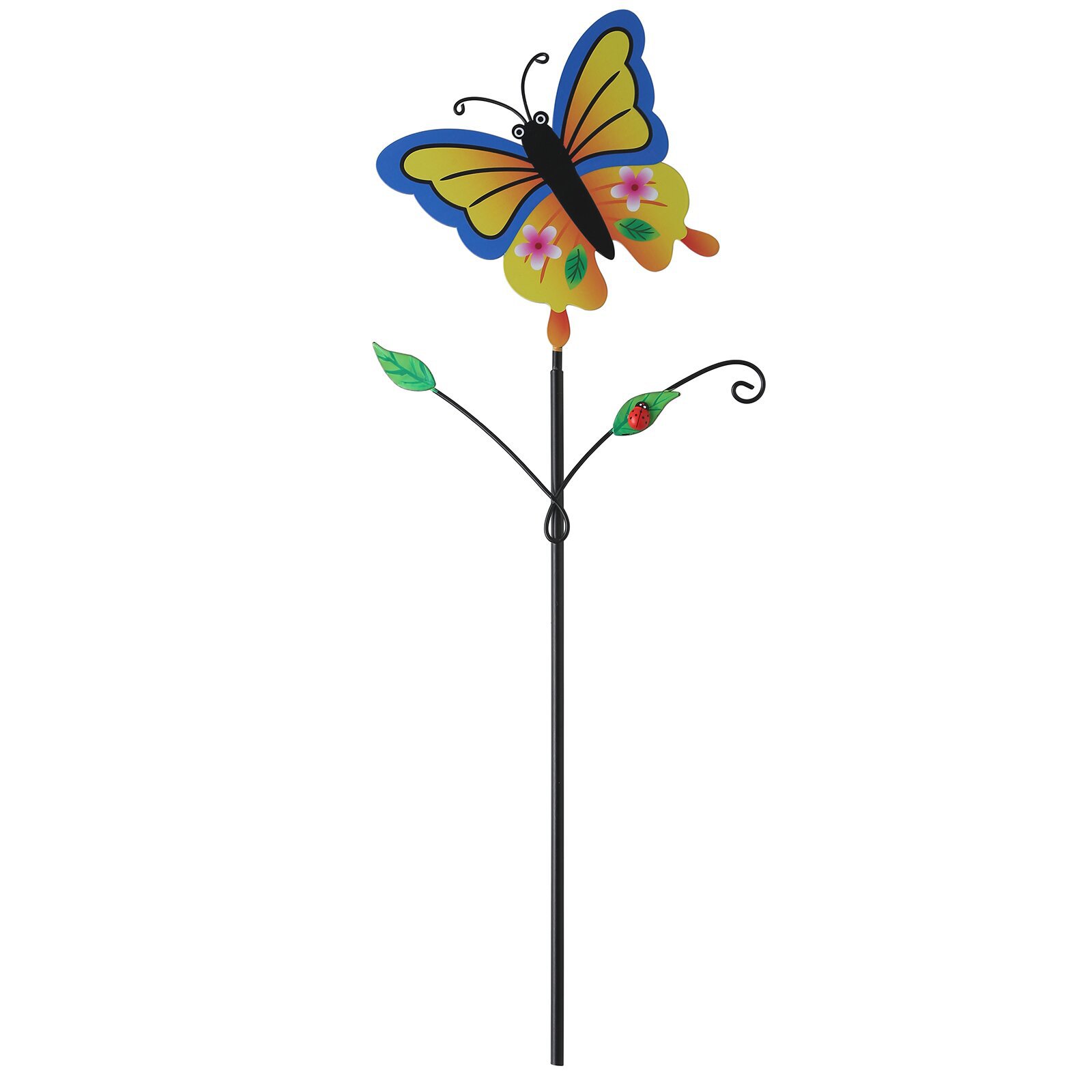 V888-ELOSUNG23796-202504141705-00 Colorful Butterfly Pattern Charming Metal Garden Stakes | Welcome Yard & Lawn Decor - Image 1