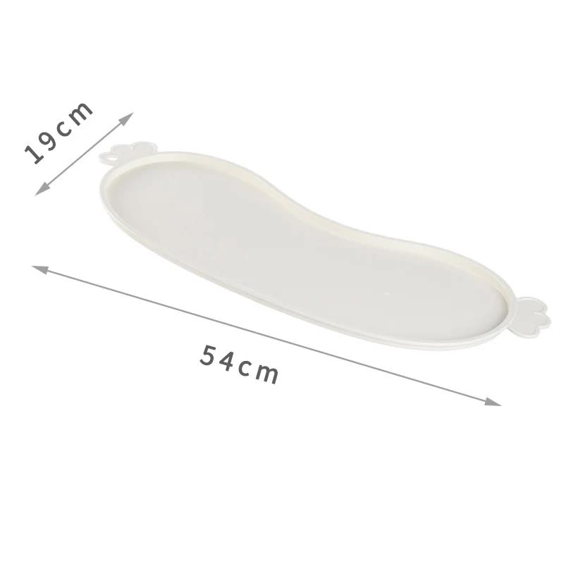 V888-ELOSUNG23831-202504141746-00 White Non-Slip Pet Feeding Mat - Waterproof Dog & Cat Food Bowl Placemat with Raised Edges - Image 1