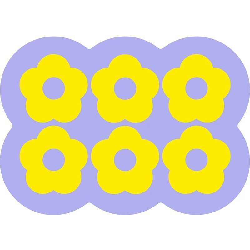 V888-ELOSUNG23857-202504141532-00 Style 9 Purple And Yellow Flowers Pattern Absorbent Diatomaceous Earth Pet Feeding Mat - Non-Slip & Quick Dry Placemat (50x80cm) - Image 1