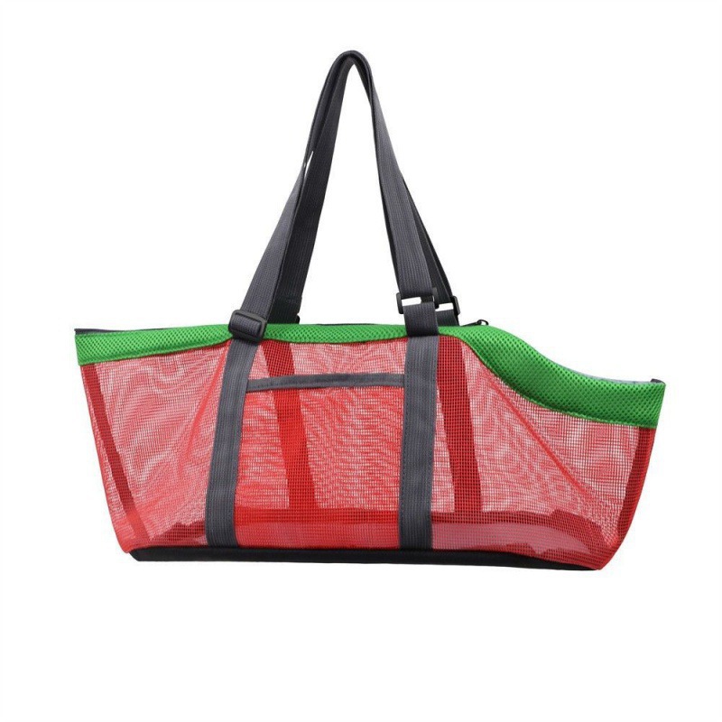 V888-ELOSUNG23878-202504141621-00 Red And Grey Lightweight Breathable Mesh Pet Carrier Handbag - Portable Travel Tote for Small Dogs & Cats up to 8kg - Image 1