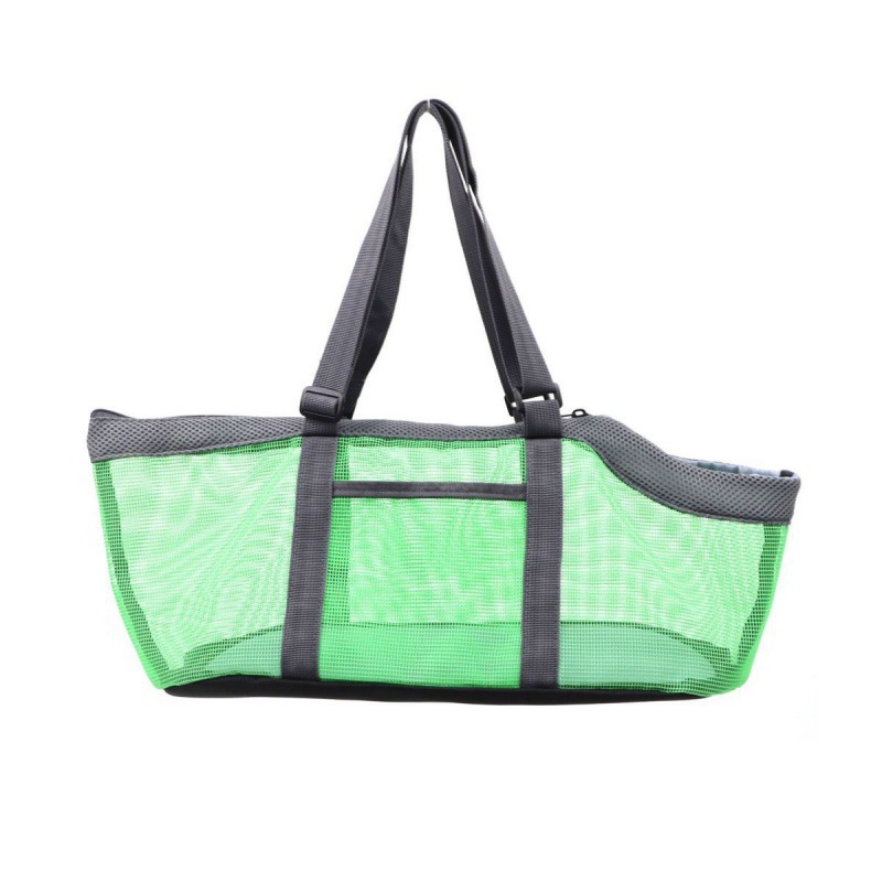 V888-ELOSUNG23879-202504141621-00 Green And Grey Lightweight Breathable Mesh Pet Carrier Handbag - Portable Travel Tote for Small Dogs & Cats up to 8kg - Image 1