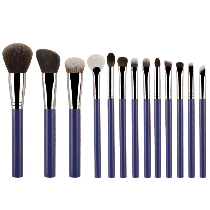 V888-ELOSUNG24213-202503271430-00 Blue 13-Piece Makeup Brush Set - Professional Eyeshadow, Concealer, Powder & Blush Brushes with Soft Fiber Bristles - Image 1
