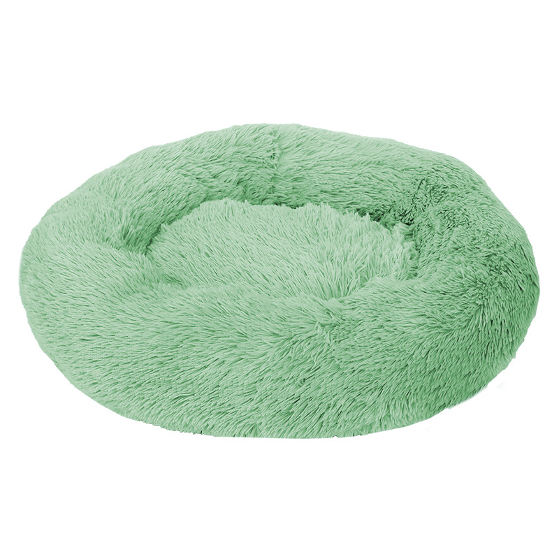 V888-ELOSUNG24442-202504031710-00 Green 50cm Cozy Round Pet Bed - Plush Cat & Dog Bed with Non-Slip Base, Machine Washable - Image 1