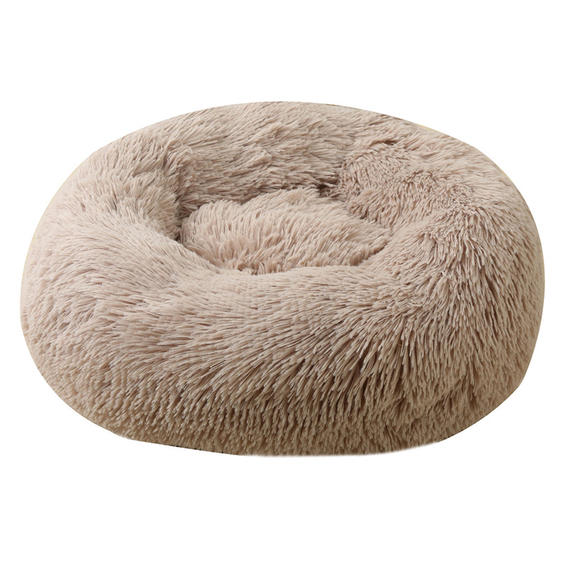 V888-ELOSUNG24447-202504031710-00 Khaki 50cm Cozy Round Pet Bed - Plush Cat & Dog Bed with Non-Slip Base, Machine Washable - Image 1