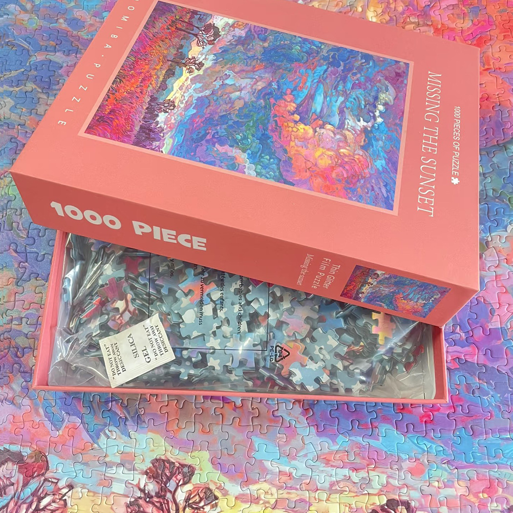 V888-ELOSUNG24513-202504141636-00 Thinking of the Sunset 1000-Piece Fine Art Jigsaw Puzzle - Premium Blue Cardboard Puzzle for Adults - Image 1