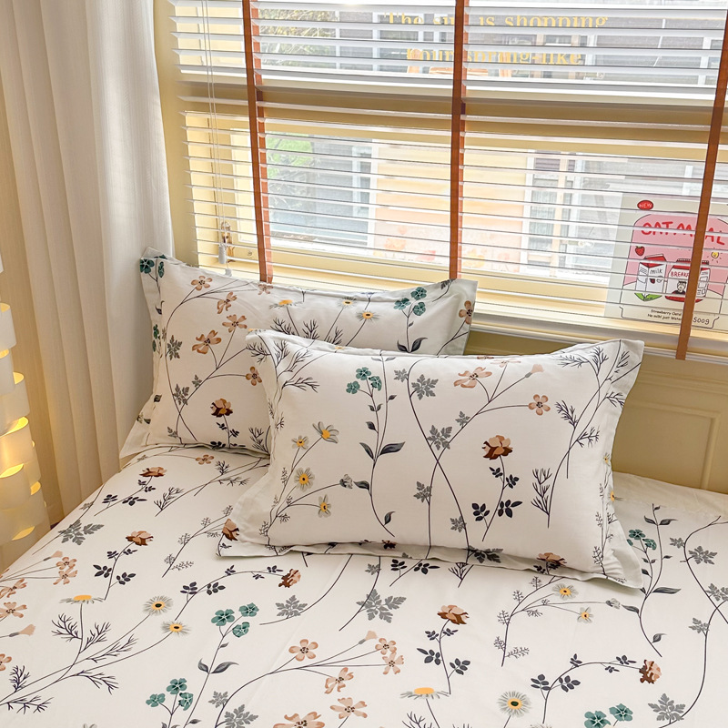 V888-ELOSUNG24585-202504141612-00 Cymbidium 100% Cotton Pillowcase Set (Pack of 2) - Breathable Standard Size 48x74cm Pure Cotton Pillow Covers - Image 1