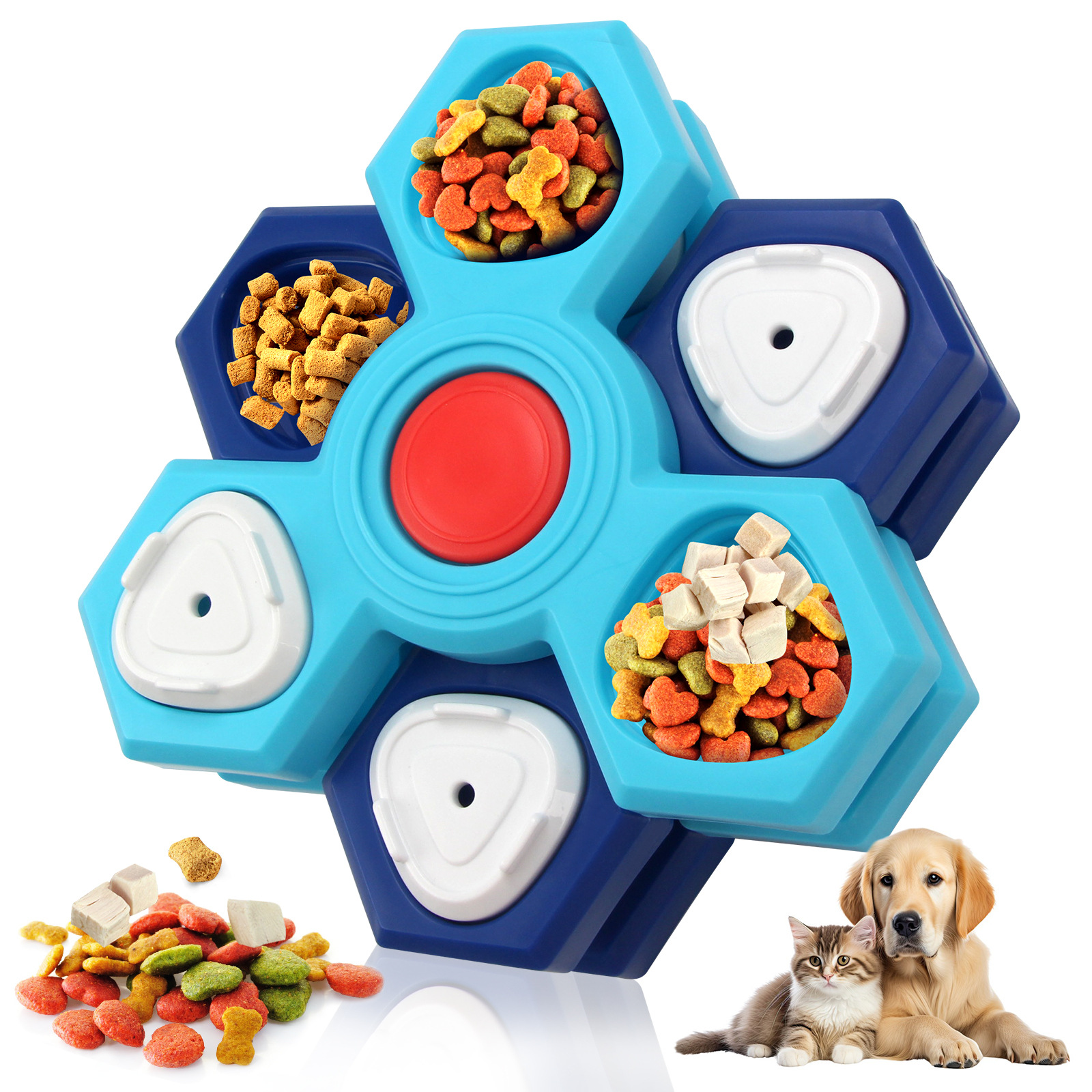 V888-ELOSUNG24687-202504171718-00 2Pcs Interactive Dog Puzzle Toy - 4 Spinning Layers Treat Dispensing Feeder for Mental Stimulation - Image 1