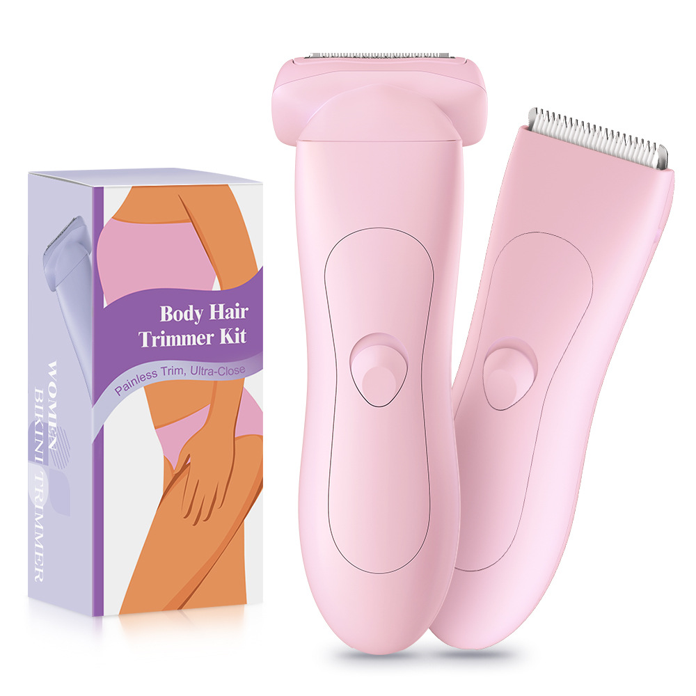 V888-ELOSUNG24693-202504171725-00 Pink 2-in Women's Electric Body & Bikini Trimmer Kit - Painless Ultra-Close Shaver - Image 1