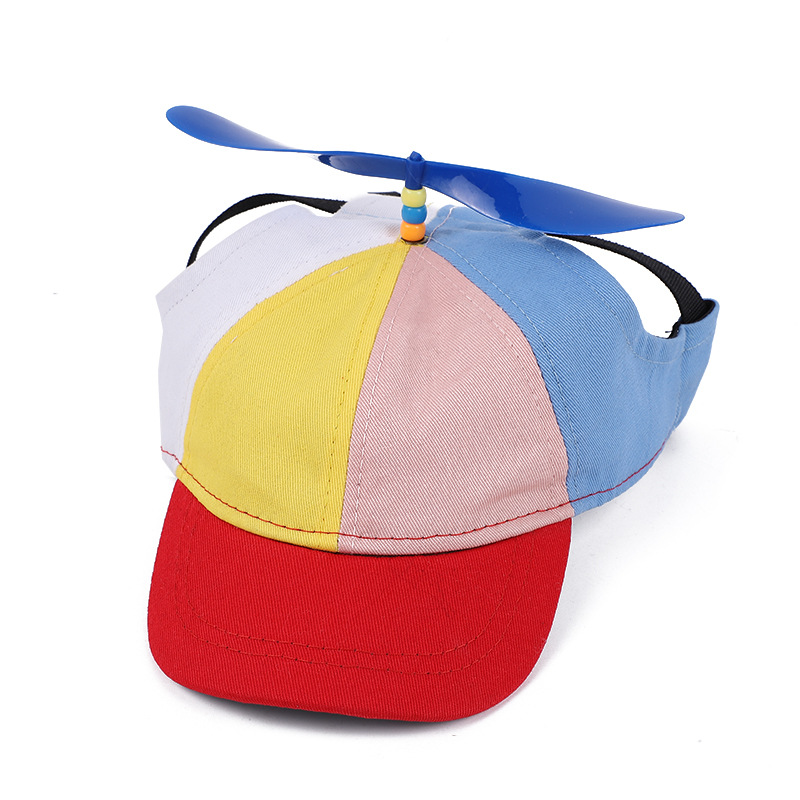 V888-ELOSUNG24723-202504171759-00 L Red Pet Baseball Cap with Spinning Propeller - Colorful Fun Design - See Details for Sizing - Image 1
