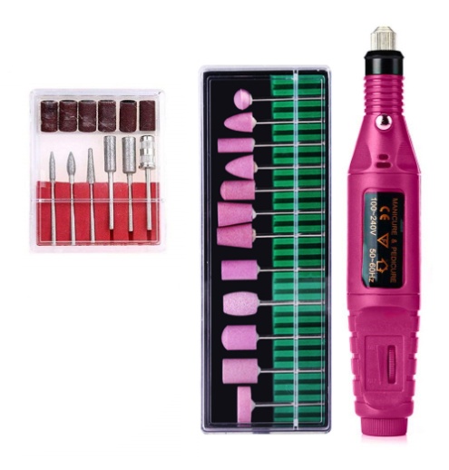 V888-ELOSUNG24737-202504171837-00 Regular Set With Ceramic Grinding Needle Portable Electric Nail Drill Kit - USB Manicure Pedicure Polishing & Shaping Tool Set - Image 1