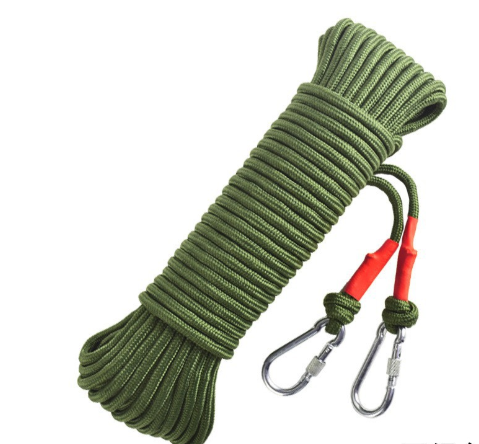 V888-ELOSUNG24800-202504171646-00 Green With Wire Core Heavy Duty Adjustable Clothesline Set (4 Pack) - 15m Steel Wire Core Nylon Rope with Hooks for Outdoor & Camping - Image 1