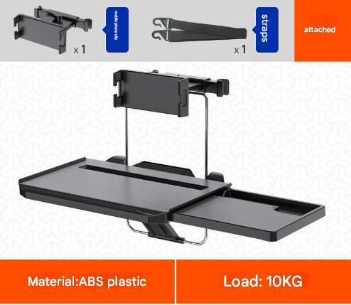 V888-ELOSUNG24818-202504171711-00 Load Capacity 10kg Multi-Function Car Steering Wheel & Seat Back Tray - Foldable Desk with Drink Holder - Image 1