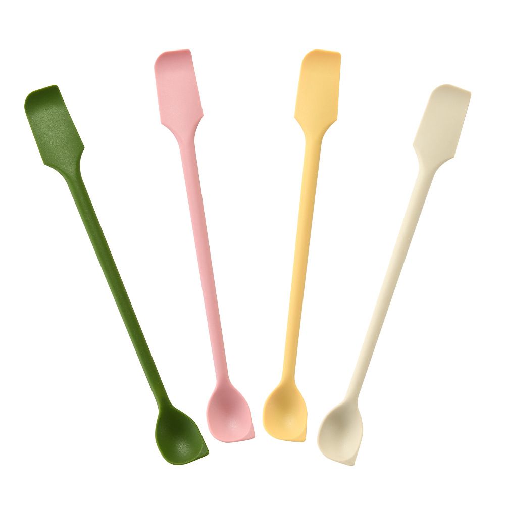 V888-ELOSUNG24820-202504171715-00 12-Piece Double-Ended Silicone Spatula & Jar Scraper Set - 4 Colors (Yellow, Green, Pink, White) - Image 1