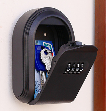 V888-ELOSUNG24876-202504211221-00 Black 3PCS Wall Mount Plastic Combination Key Lock Box - Secure Key Safe Storage Box - Image 1