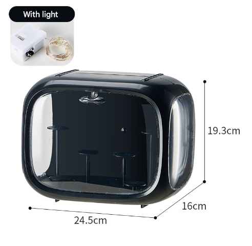 V888-ELOSUNG24930-202504211323-00 Black With Lamp Wall Mount & Desktop Blind Box Display Case - Clear Dustproof Storage Organizer for Collectibles & Figures - Image 1