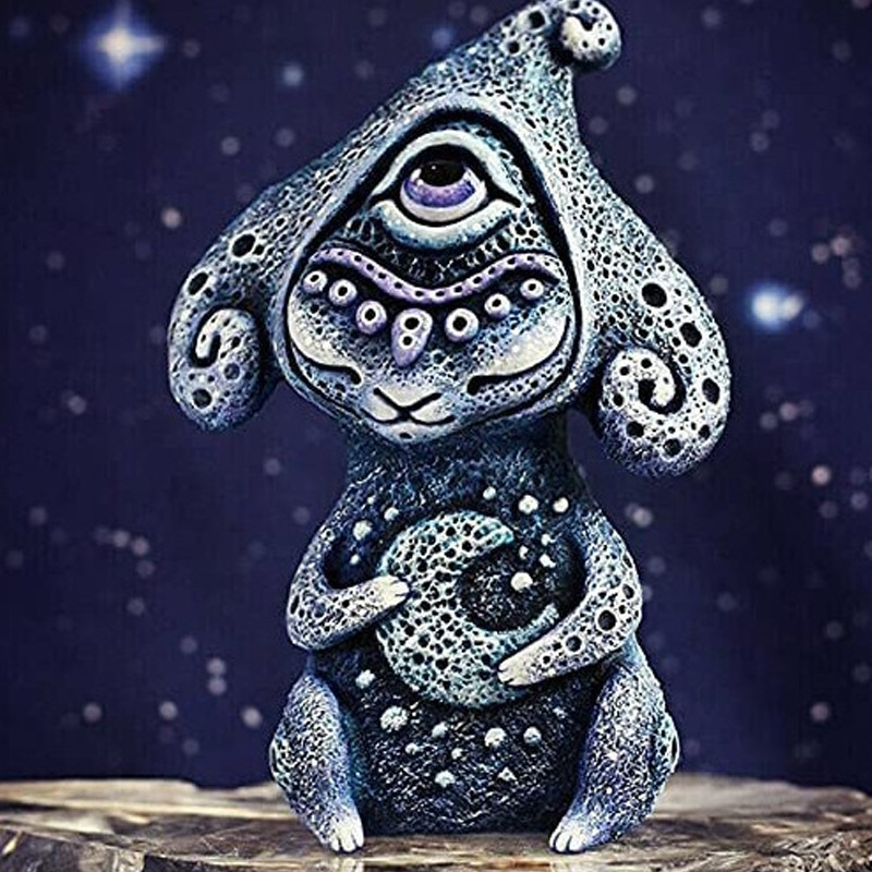 V888-ELOSUNG24942-202504211333-00 3PCS Three Eyes Fantasy Three-Eyed Alien Figurine Set - 3 Piece Resin Sculptures for Home & Garden Decor - Image 1