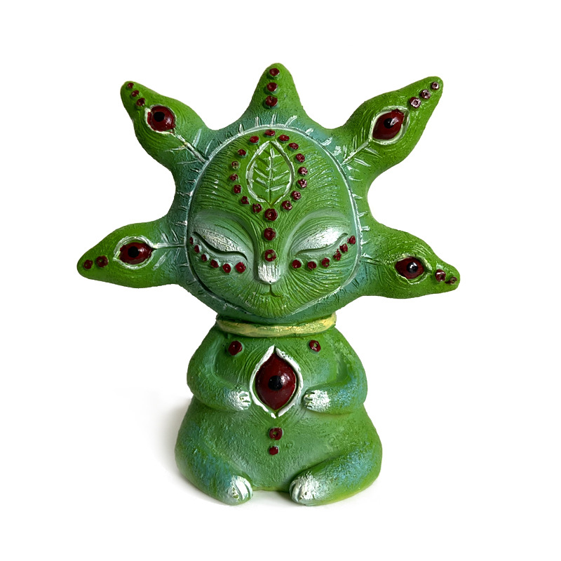 V888-ELOSUNG24944-202504211335-00 3PCS Five Eyes Fantasy Three-Eyed Alien Figurine Set - 3 Piece Resin Sculptures for Home & Garden Decor - Image 1
