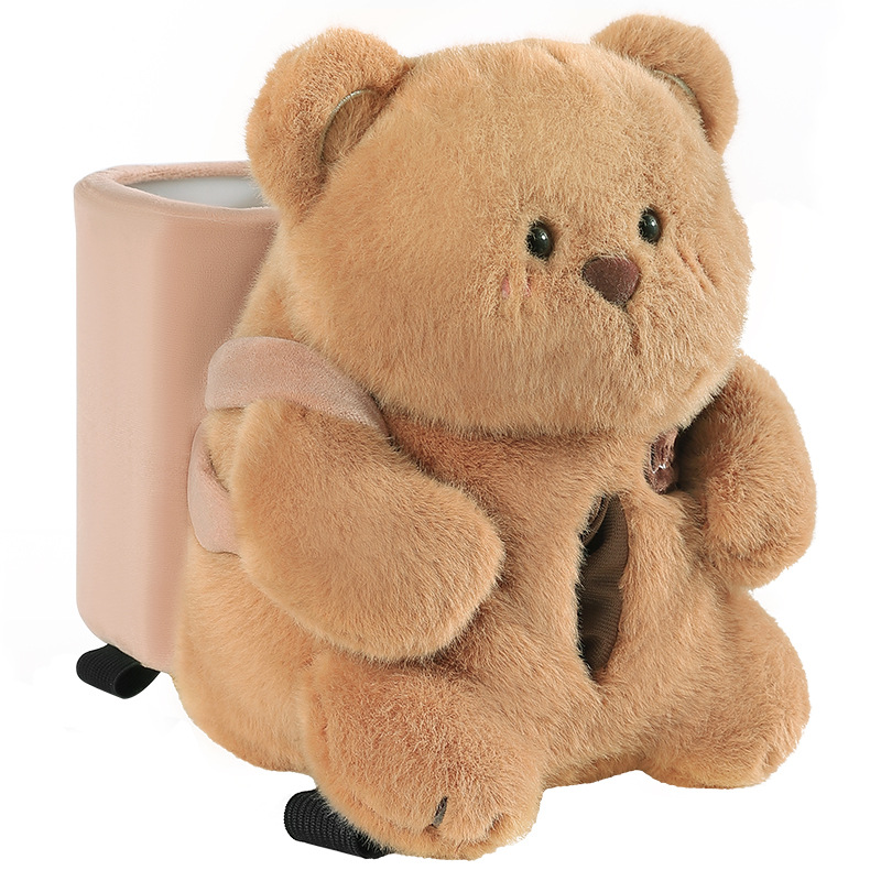 V888-ELOSUNG25027-202504141441-00 Adorable Bear Tissue Holder for Car - Plush Toy with Storage - Image 1