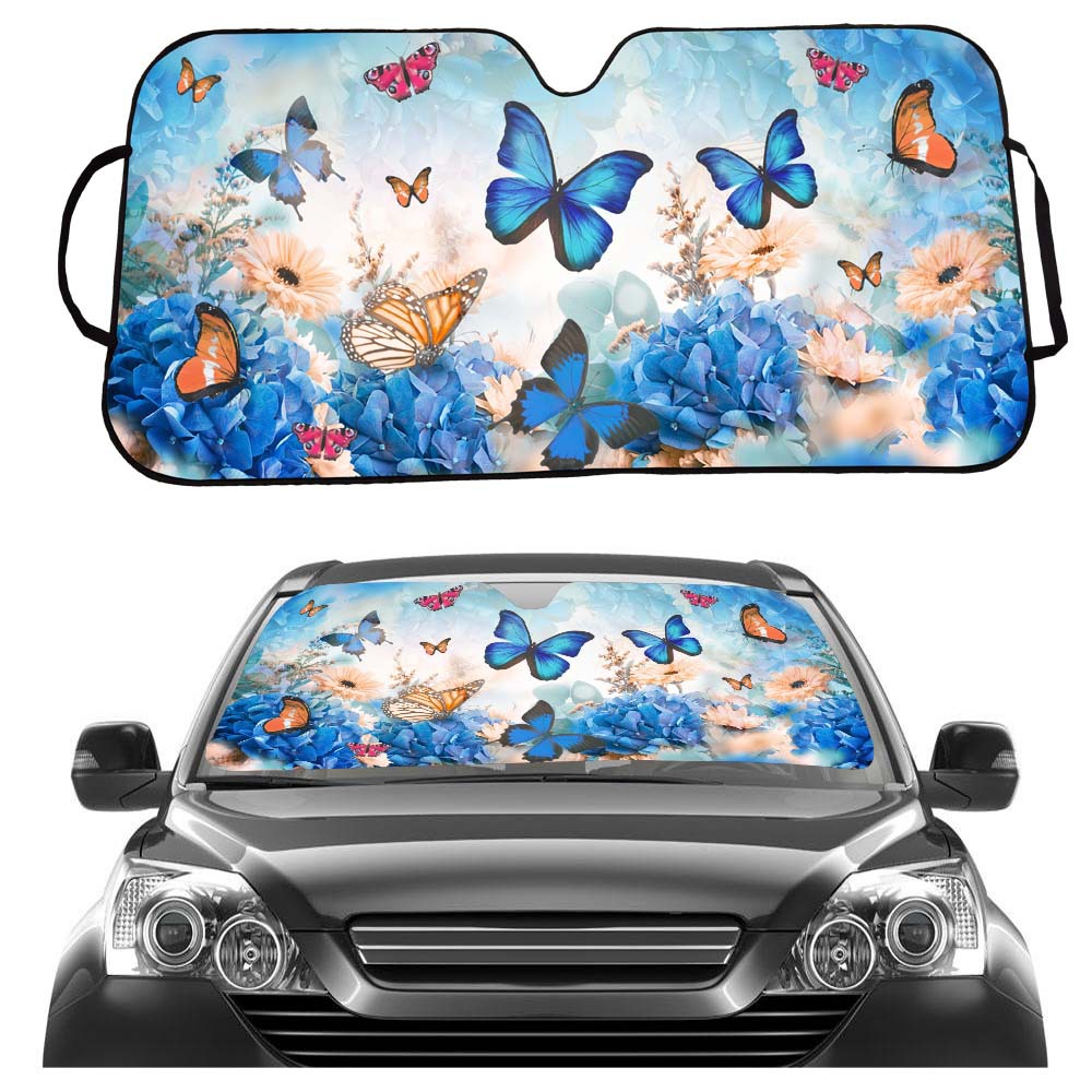 V888-ELOSUNG25035-202504141725-00 Color Butterfly Driving Car Sunshade for Windshield - UV Protection - Image 1