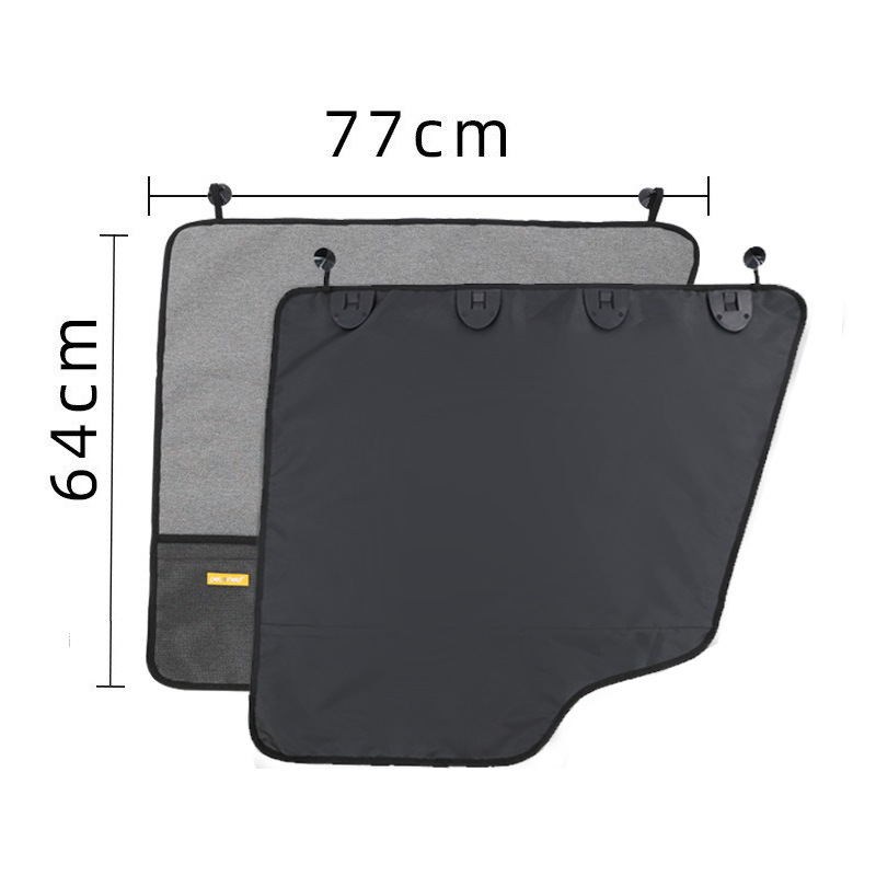V888-ELOSUNG25088-202504141335-00 Pet Car Door Protector with Storage Pocket - 77x64cm Grey - Image 1