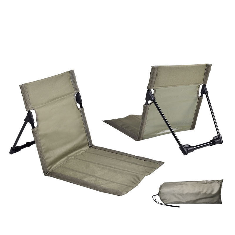 V888-ELOSUNG25182-202504171635-00 Portable Folding Beach Chair - Reclining Outdoor Seat 68x39.5x40.5cm with Carry Bag in green - Image 1