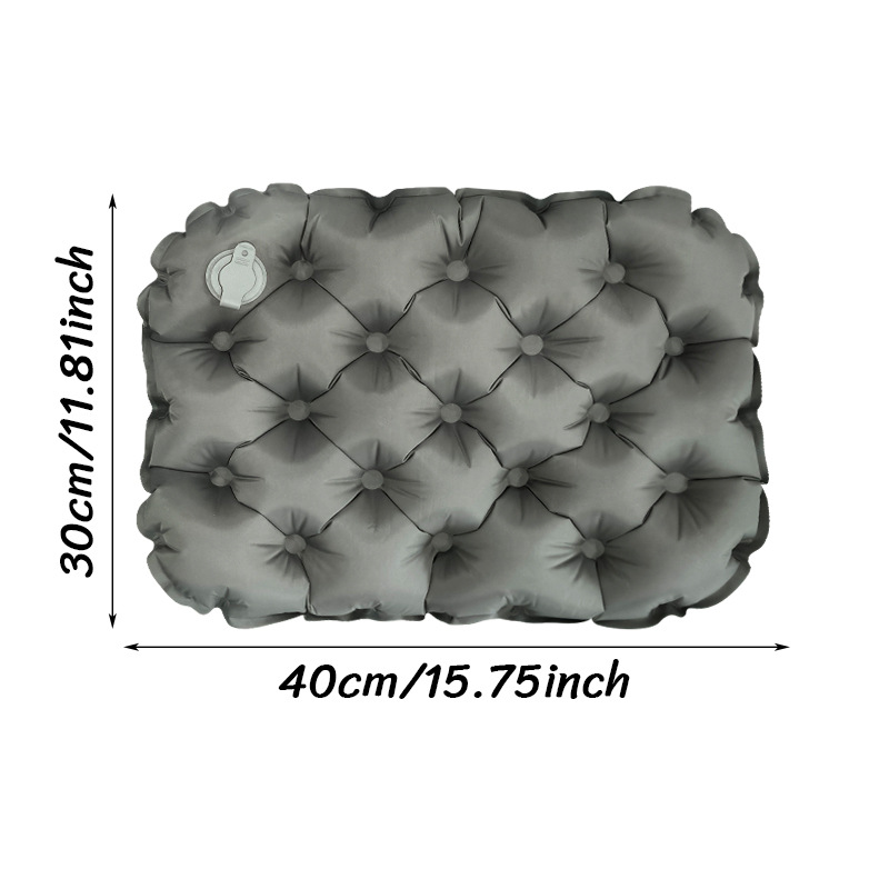 V888-ELOSUNG25192-202504171646-00 Inflatable Seat Cushion - Portable 40x30x5cm Camping Pad in Olive Grey - Image 1