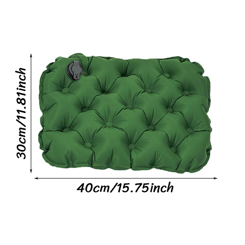 V888-ELOSUNG25193-202504171646-00 Inflatable Seat Cushion - Portable 40x30x5cm Camping Pad in Green - Image 1