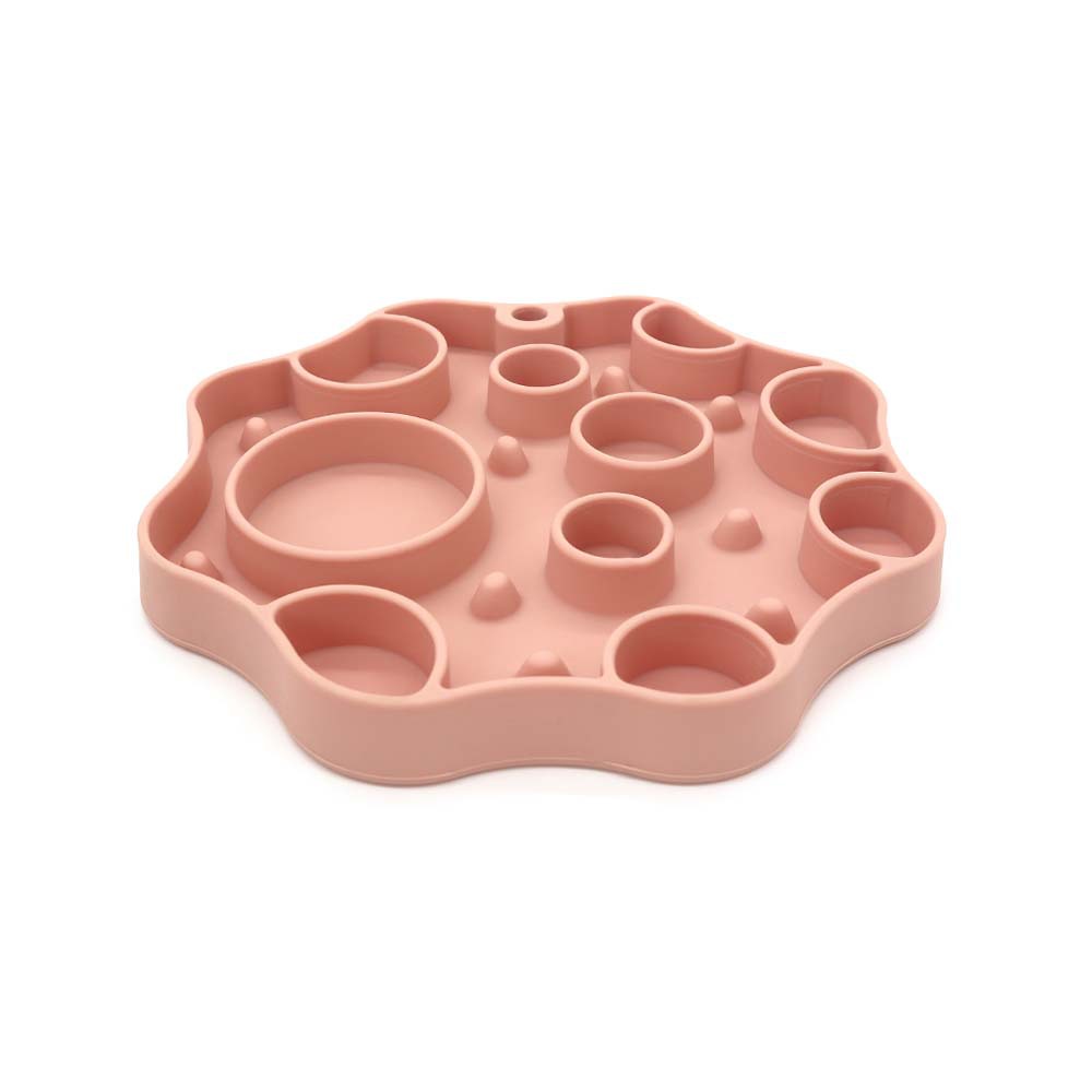 V888-ELOSUNG25254-202504211322-00 Silicone Dog Slow Feeder and Licking Mat - 2 in 1 Puzzle Bowl for Dog Slow Feeding(Peach pink) - Image 1