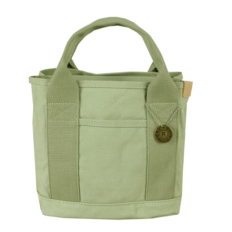 V888-ELOSUNG25314-202504221138-00 Light green Canvas Lunch Tote Bag - Stylish Handbag with Multiple Compartments for Women - Image 1