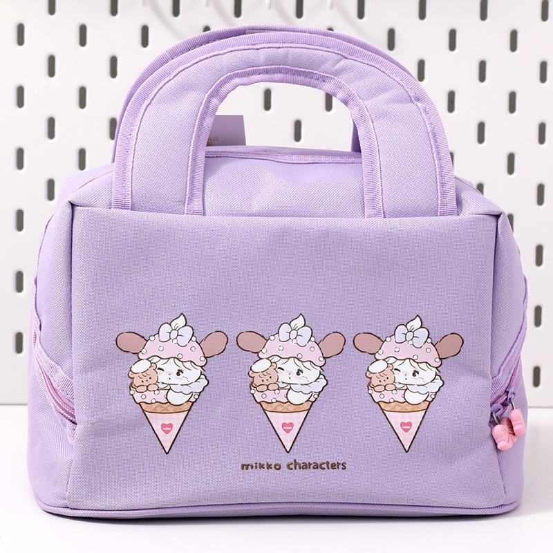 V888-ELOSUNG25352-202504281411-00 Purple Cute Cartoon Lunch Bag - Large Capacity Insulated Handbag for Students and Office Use - Image 1