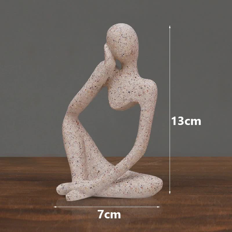 V888-ELOSUNG25483-202504281521-00 Nordic Abstract Resin Figurine - Modern Minimalist Home Decor Sculpture(Sandstone) - Image 1