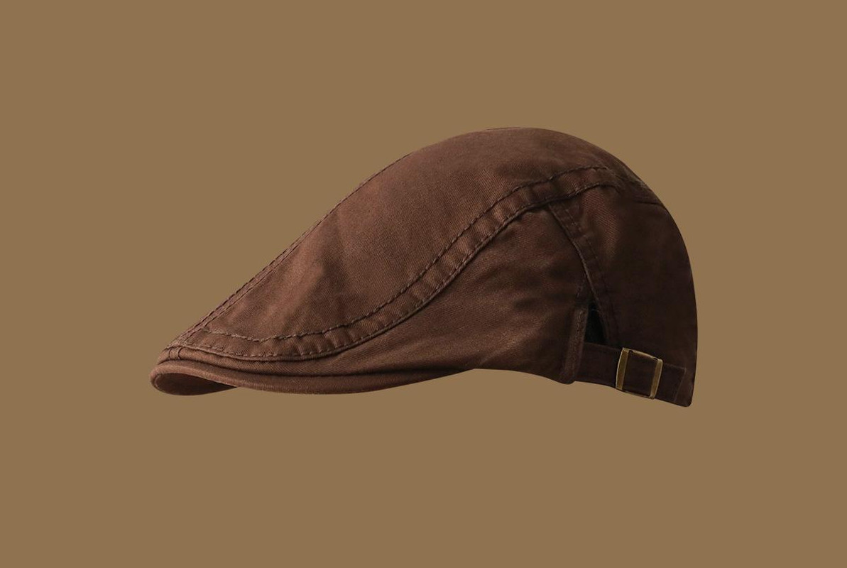 V888-ELOSUNG25518-202504281241-00 Retro Newsboy Cap - Unisex Vintage Flat Beret with Visor(Coffee) - Image 1