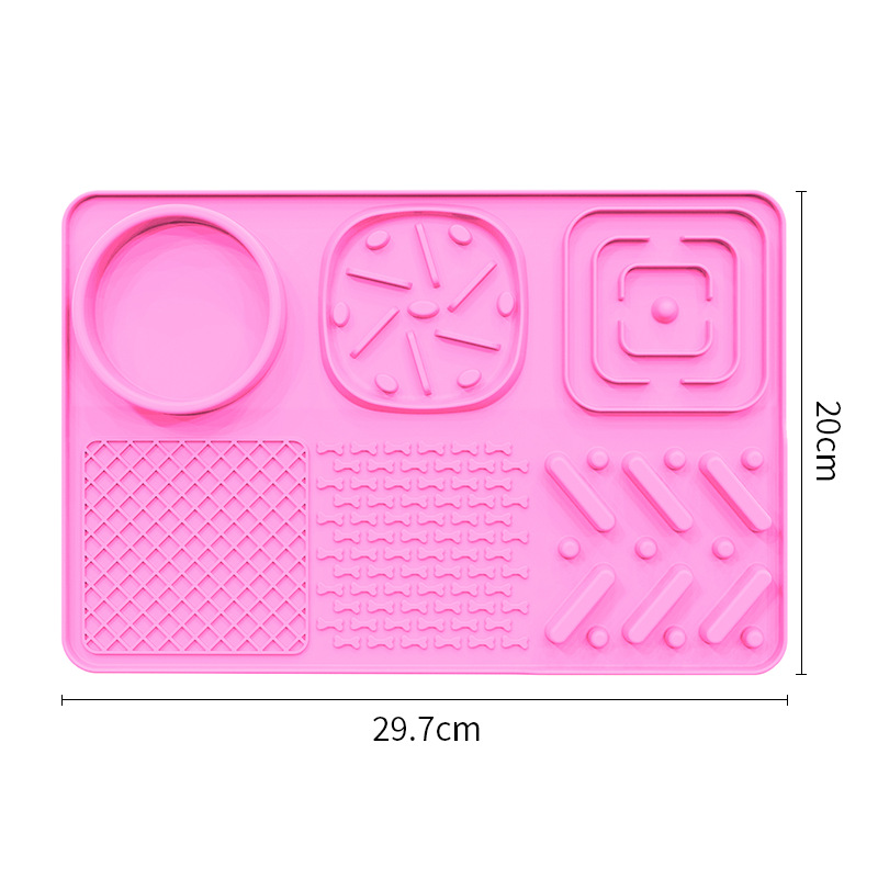 V888-ELOSUNG25563-202504281441-00 Pet Slow Feeder Lick Mat with Suction Cups - Anti-Anxiety Dog Feeding Mat(Pink) - Image 1
